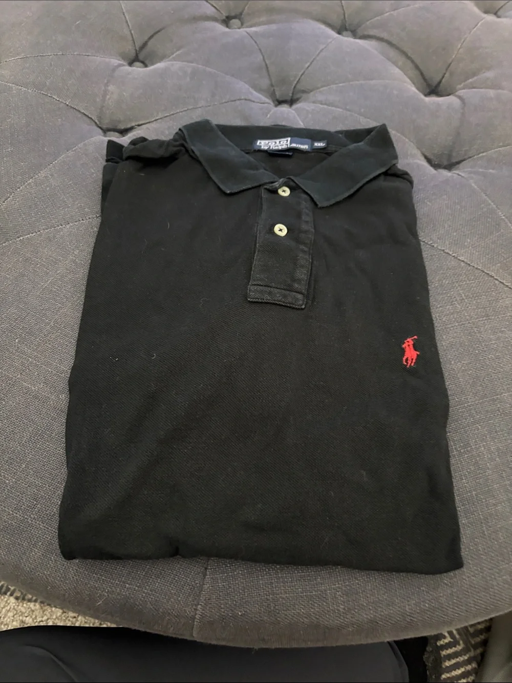 Ralph Lauren Black Polo with Red Pony Logo